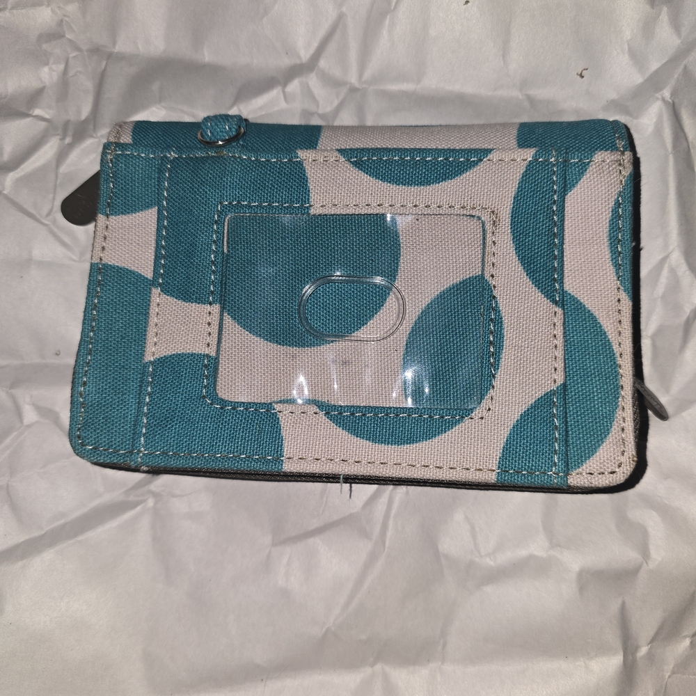 Thirty One Teal and Cream Wallet